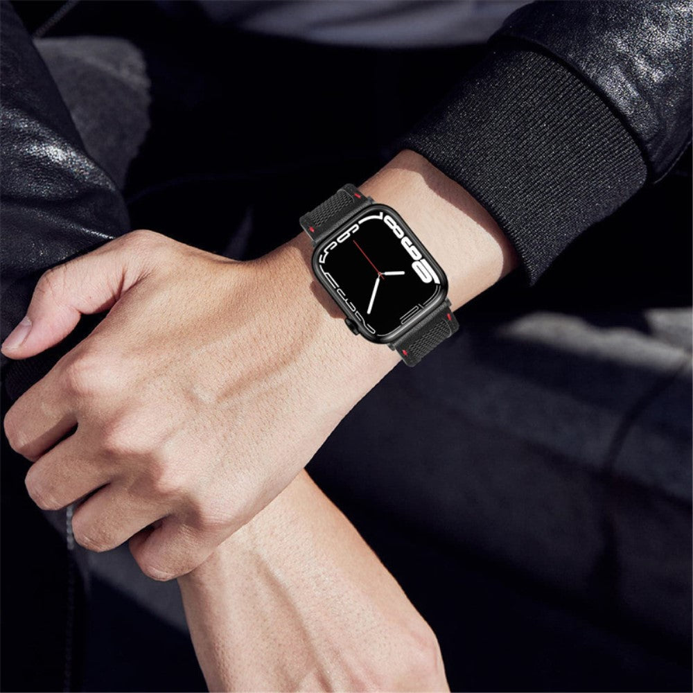 Mega godt Universal Apple Ægte læder og Nylon Rem - Sort#serie_1