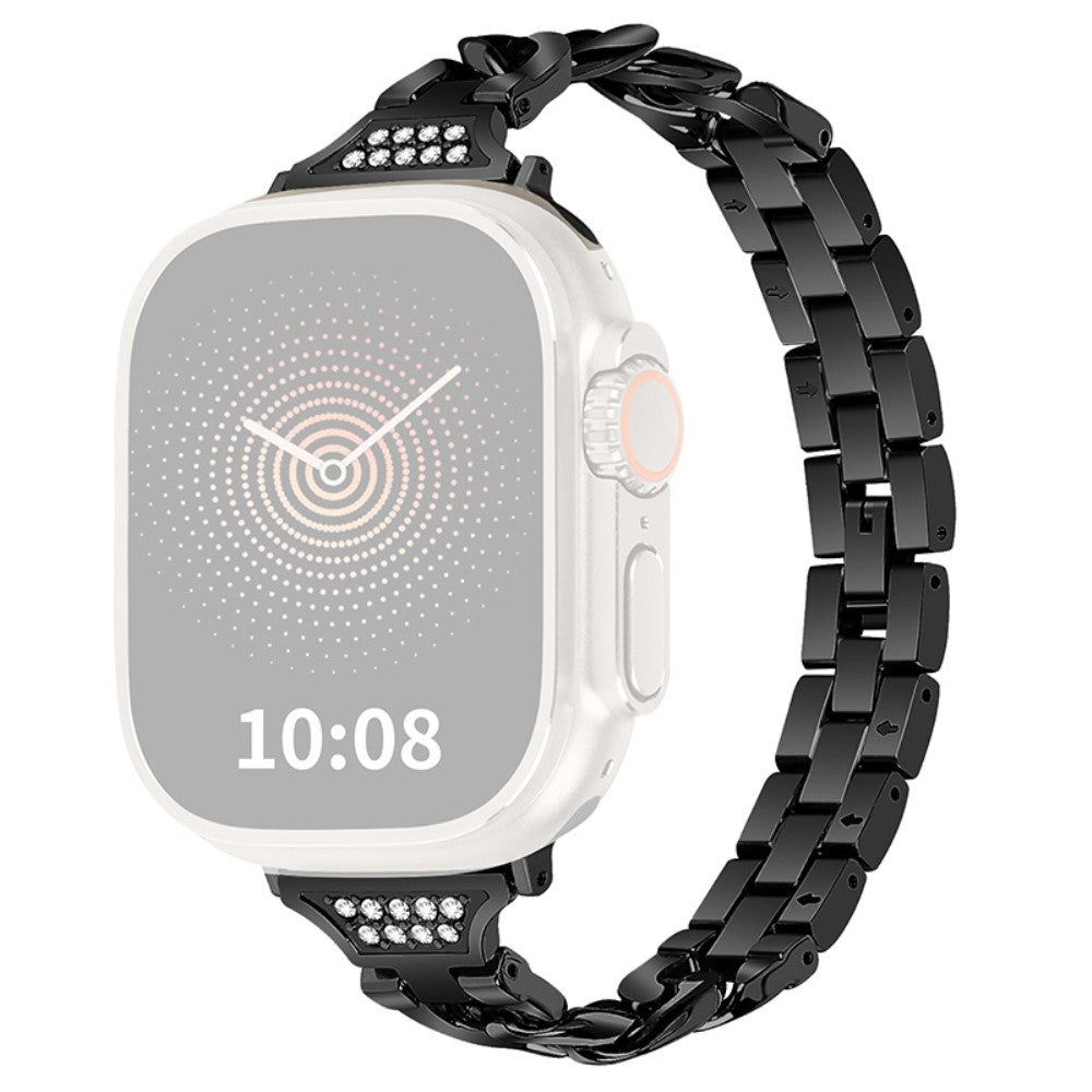 Smuk Universal Apple Metal og Rhinsten Rem - Sort#serie_1