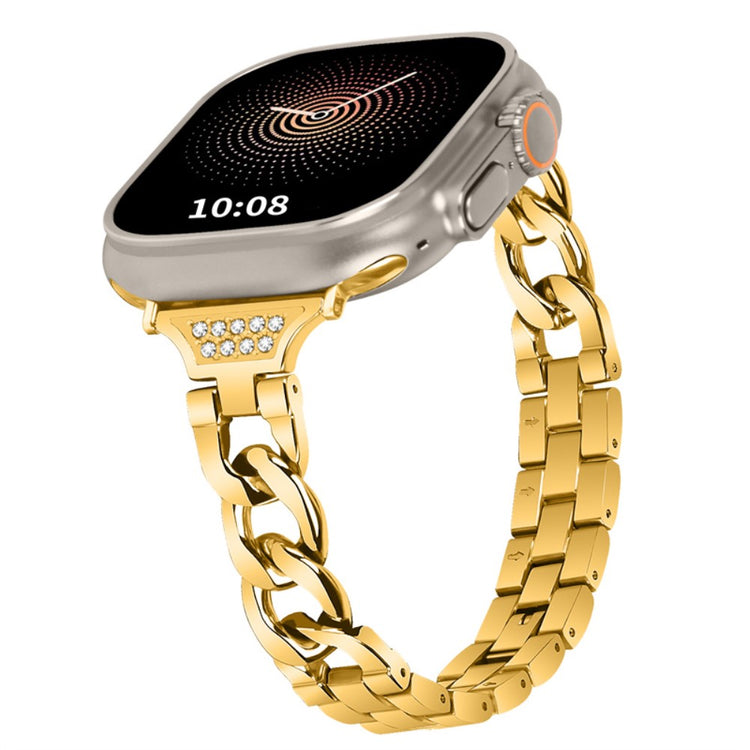 Smuk Universal Apple Metal og Rhinsten Rem - Guld#serie_2
