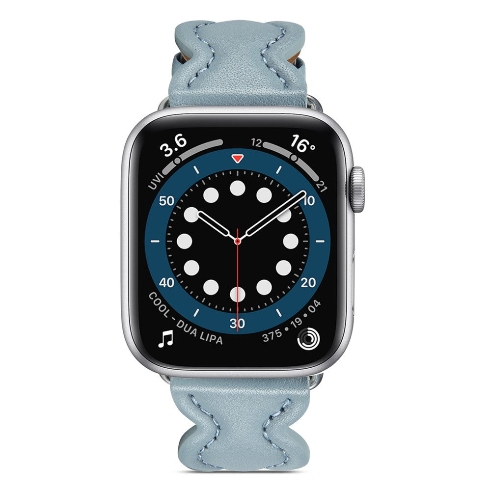 Meget nydelig Universal Apple Ægte læder Rem - Blå#serie_3
