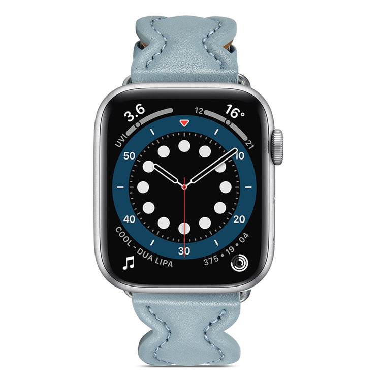 Meget nydelig Universal Apple Ægte læder Rem - Blå#serie_3