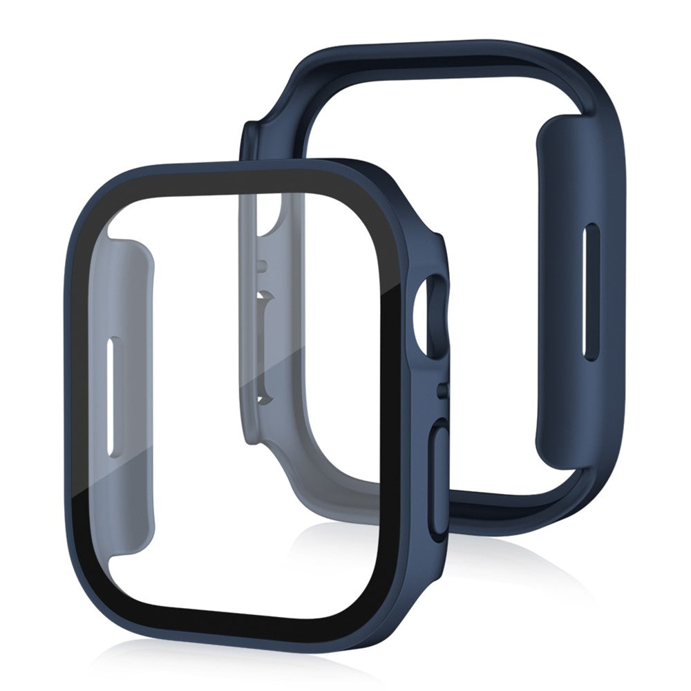 Mega Fed Apple Watch Series 8 (45mm) / Apple Watch Series 7 45mm Cover med Skærmbeskytter i Plastik og Hærdet Glas - Blå#serie_5