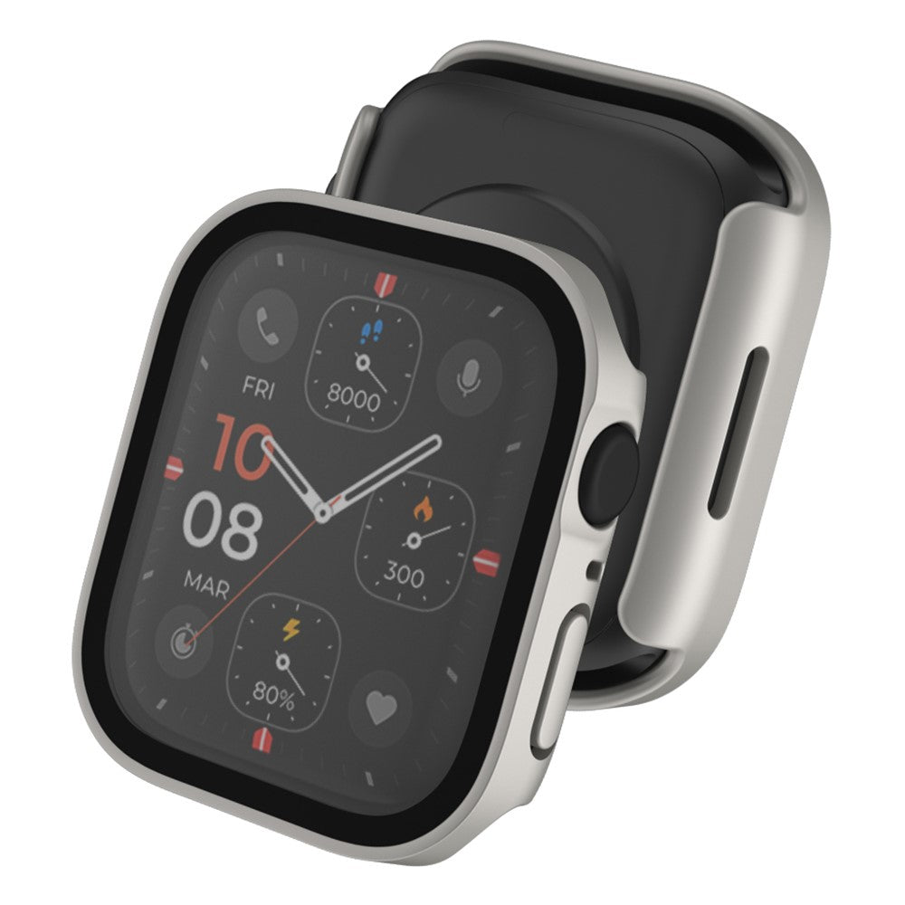 Mega Fed Apple Watch Series 8 (45mm) / Apple Watch Series 7 45mm Cover med Skærmbeskytter i Plastik og Hærdet Glas - Gennemsigtig#serie_9