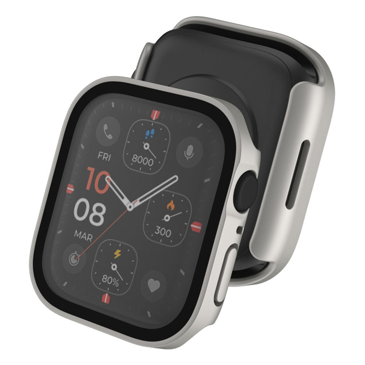 Mega Fed Apple Watch Series 8 (45mm) / Apple Watch Series 7 45mm Cover med Skærmbeskytter i Plastik og Hærdet Glas - Gennemsigtig#serie_9