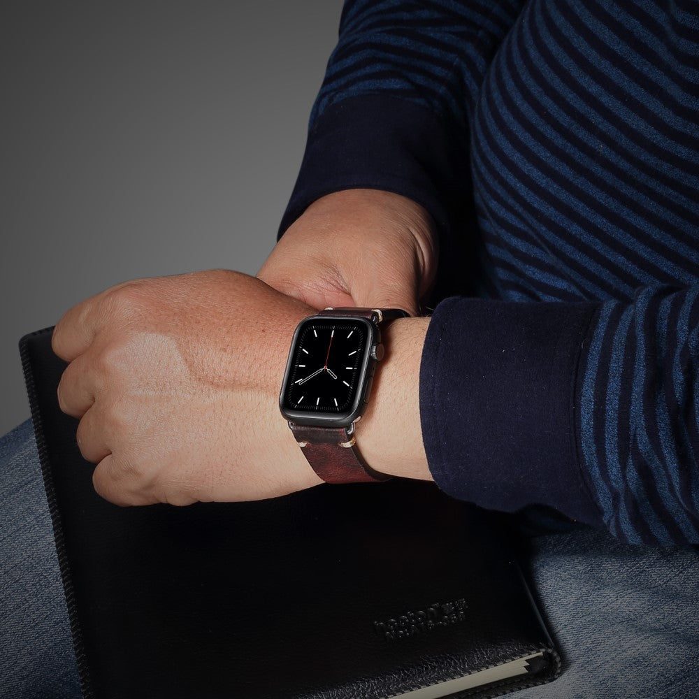 Mega flot Universal Apple Ægte læder Rem - Rød#serie_3