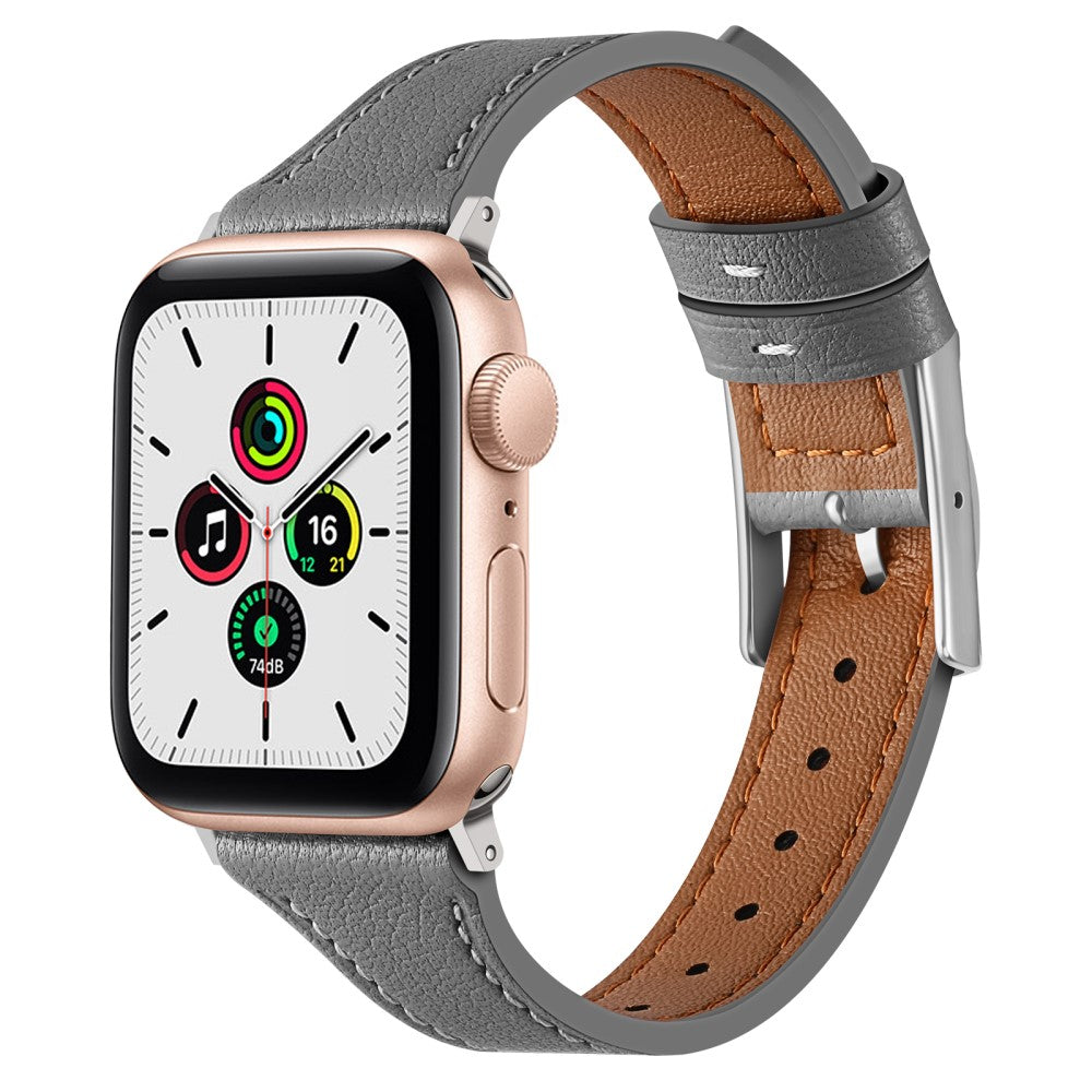 Vildt smuk Universal Apple Ægte læder Rem - Sølv#serie_4