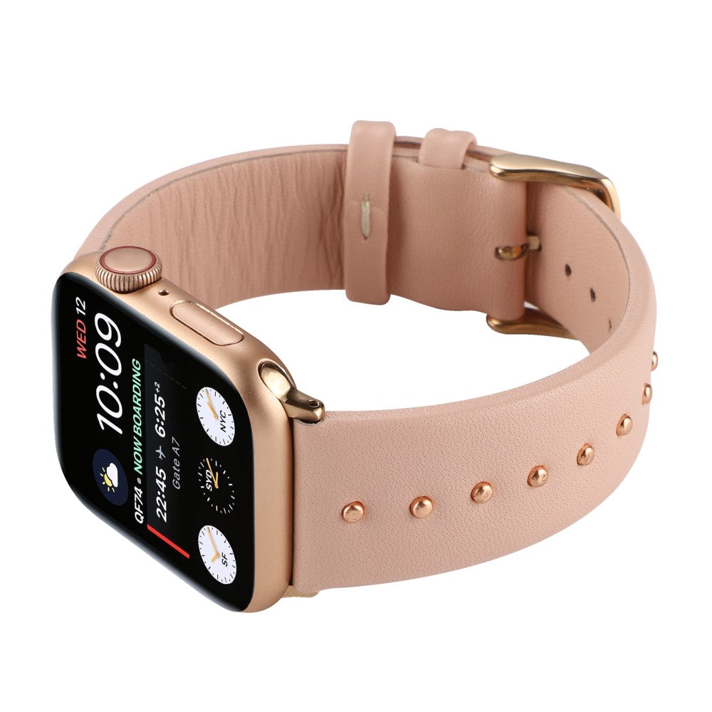 Super Sejt Ægte Læder Universal Rem passer til Apple Smartwatch - Pink#serie_1