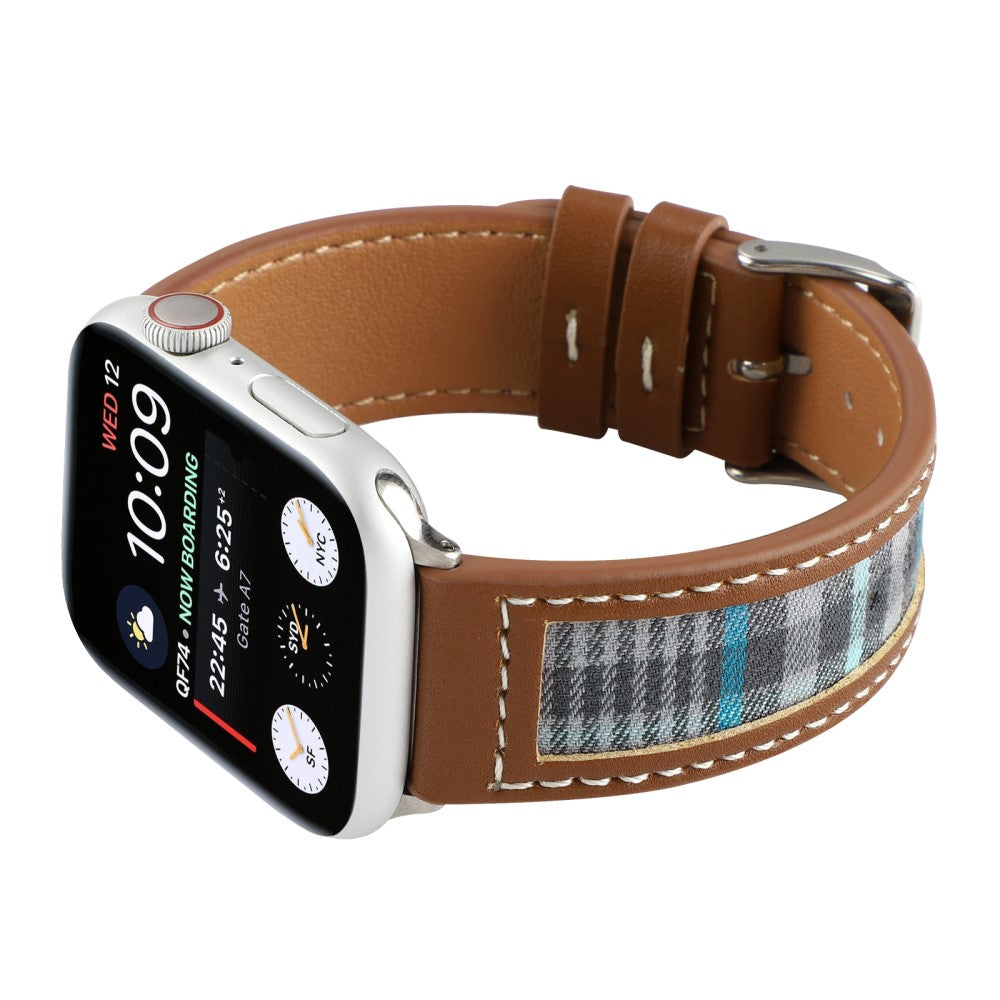 Mega Fed Kunstlæder Og Nylon Universal Rem passer til Apple Smartwatch - Blå#serie_1
