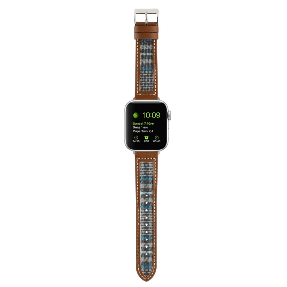 Mega Fed Kunstlæder Og Nylon Universal Rem passer til Apple Smartwatch - Blå#serie_1