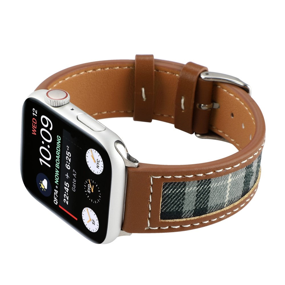 Mega Fed Kunstlæder Og Nylon Universal Rem passer til Apple Smartwatch - Grøn#serie_2