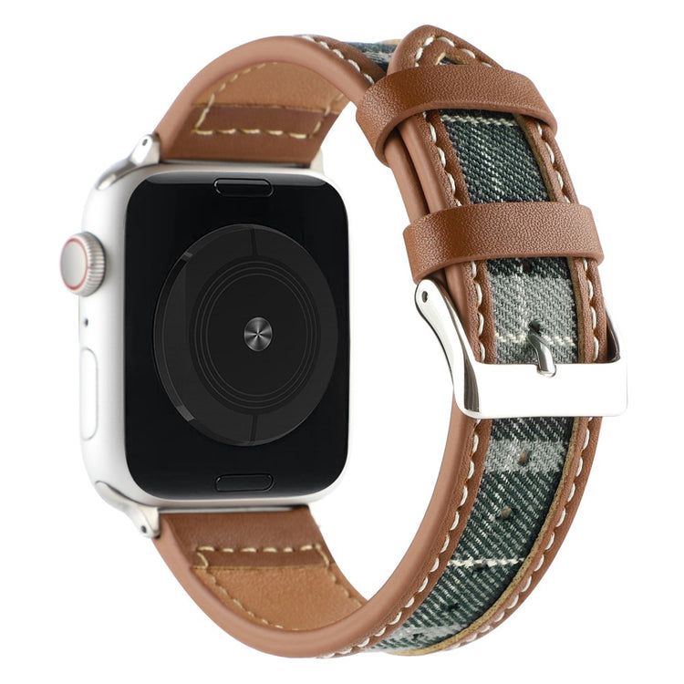 Mega Fed Kunstlæder Og Nylon Universal Rem passer til Apple Smartwatch - Grøn#serie_2