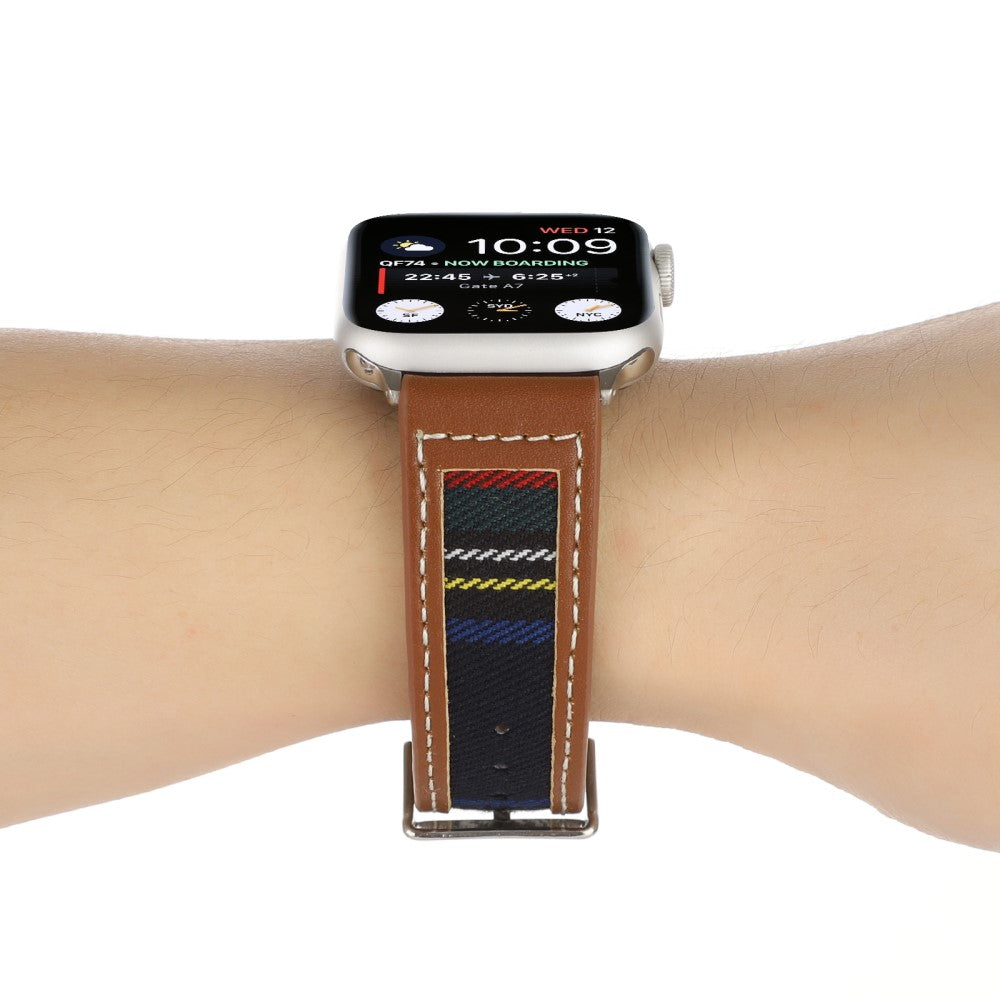 Mega Fed Kunstlæder Og Nylon Universal Rem passer til Apple Smartwatch - Flerfarvet#serie_3