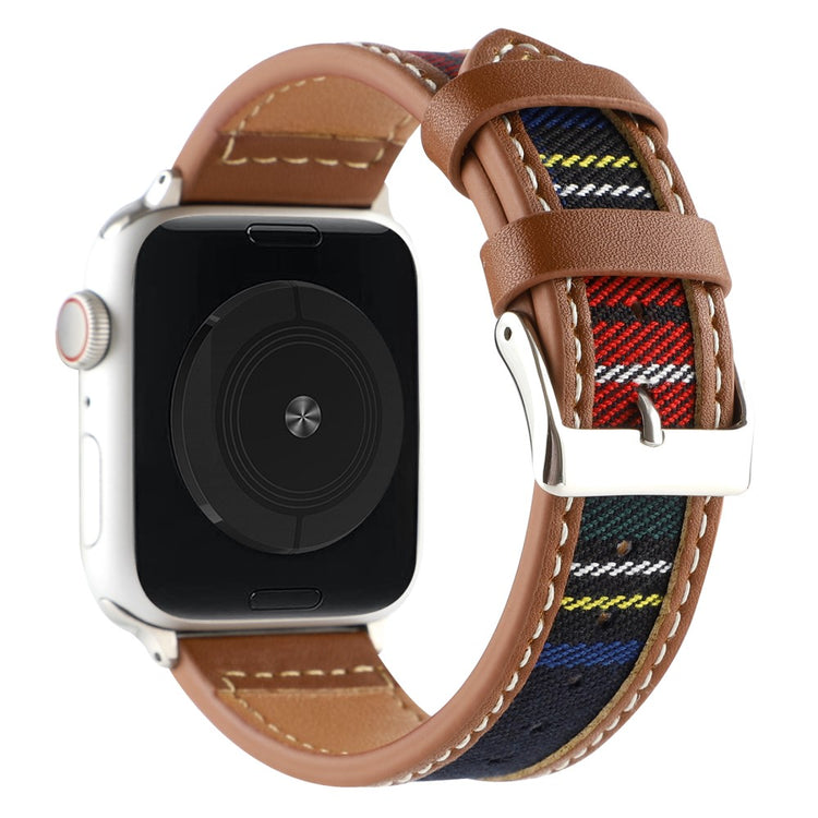 Mega Fed Kunstlæder Og Nylon Universal Rem passer til Apple Smartwatch - Flerfarvet#serie_3