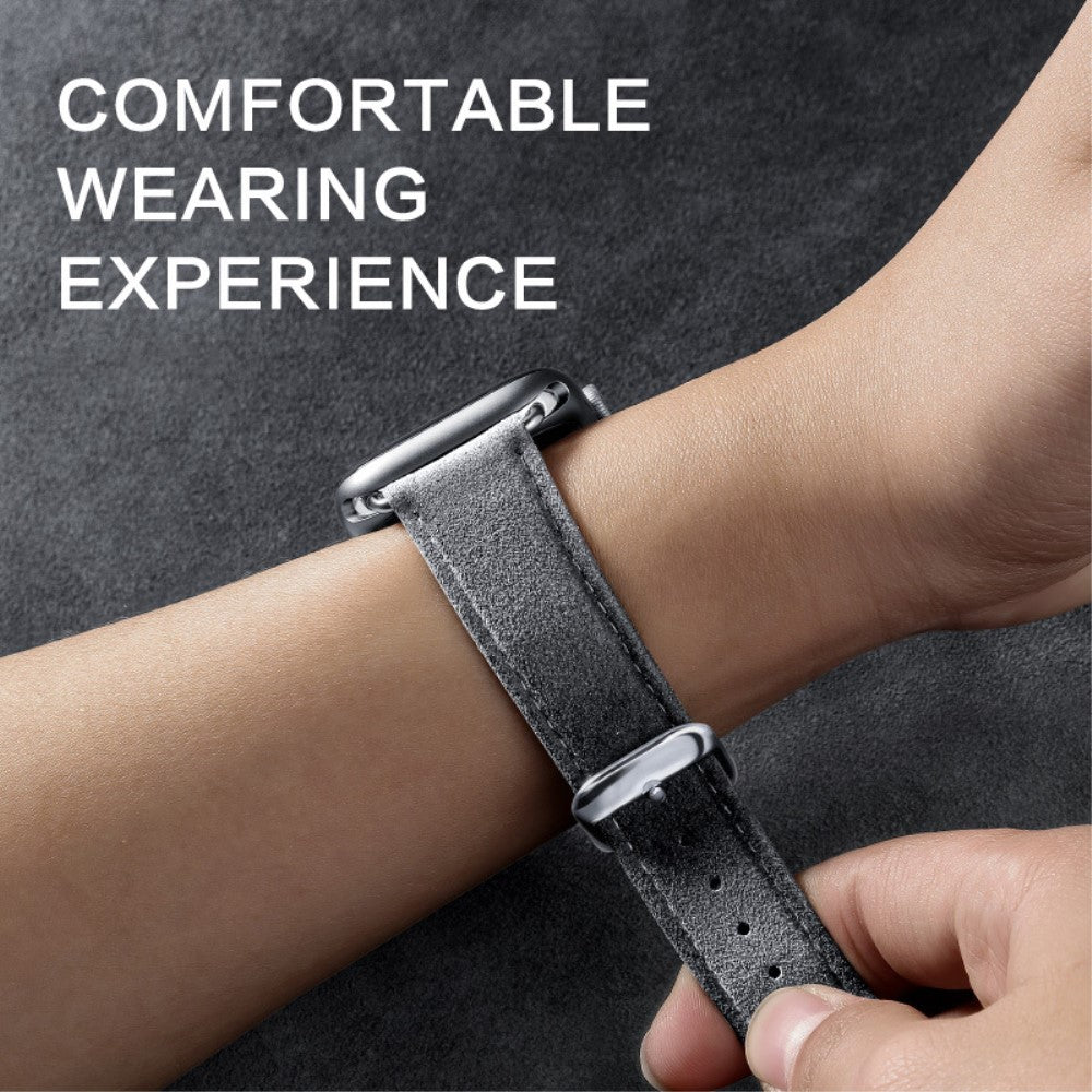 Rigtigt Cool Kunstlæder Universal Rem passer til Apple Smartwatch - Sølv#serie_1