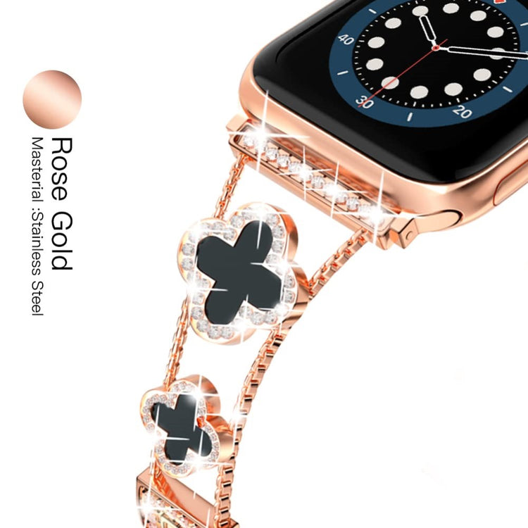 Skøn Metal Og Rhinsten Universal Rem passer til Apple Smartwatch - Pink#serie_1
