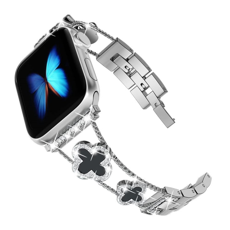 Skøn Metal Og Rhinsten Universal Rem passer til Apple Smartwatch - Hvid#serie_3