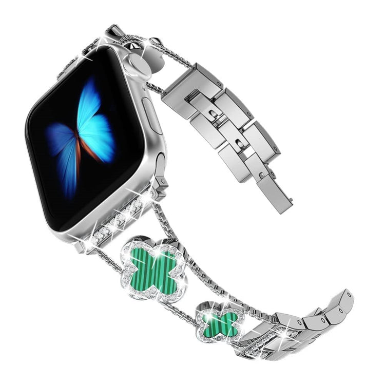 Skøn Metal Og Rhinsten Universal Rem passer til Apple Smartwatch - Grøn#serie_4