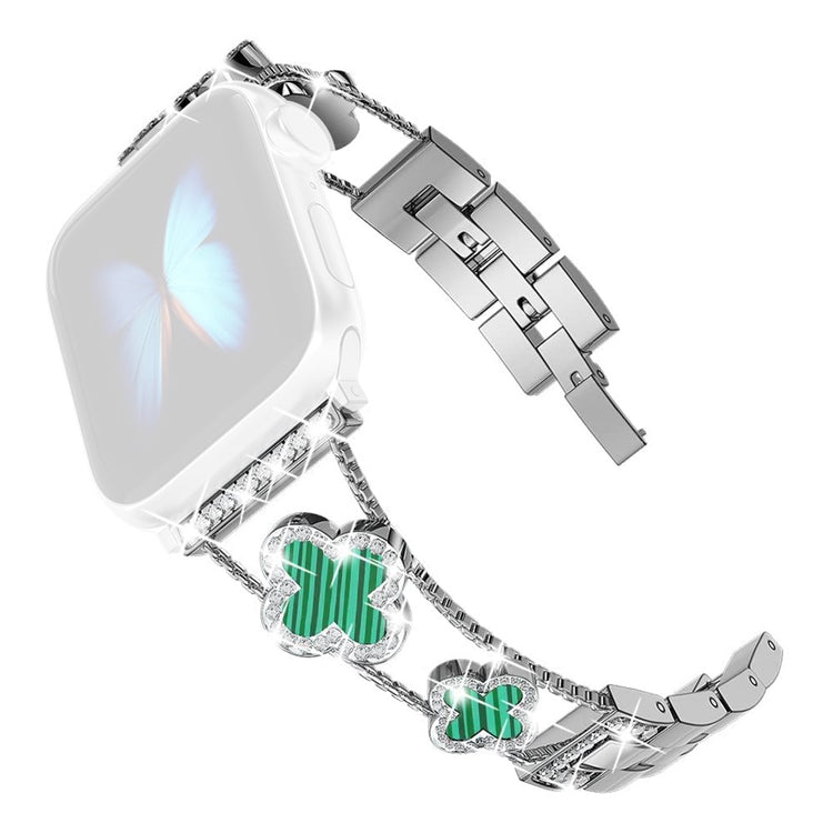 Skøn Metal Og Rhinsten Universal Rem passer til Apple Smartwatch - Grøn#serie_4
