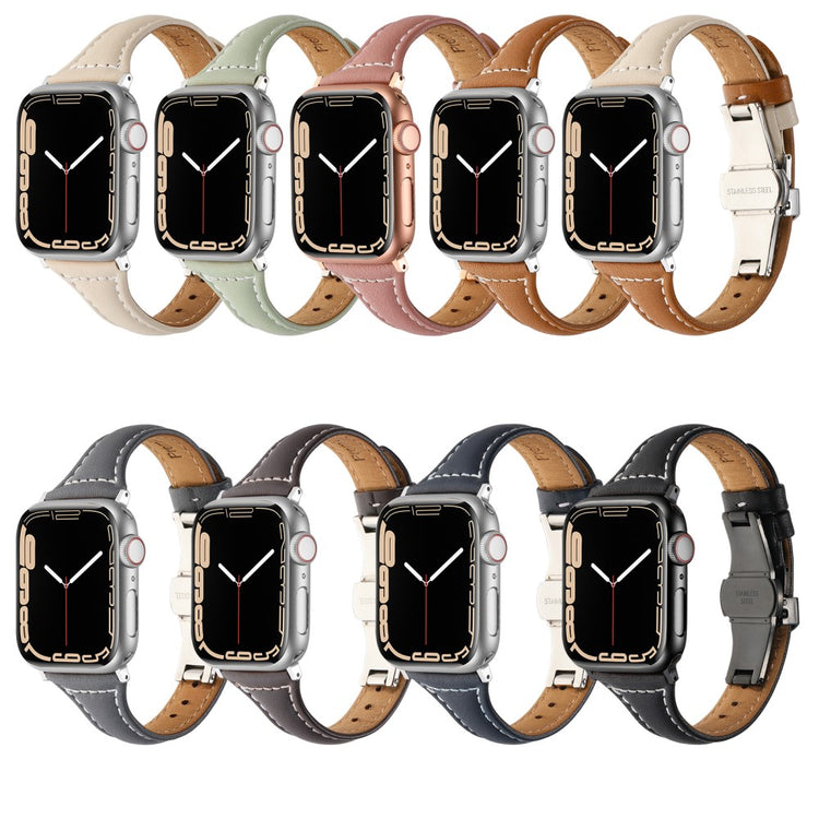 Rigtigt Cool Ægte Læder Universal Rem passer til Apple Smartwatch - Brun#serie_6