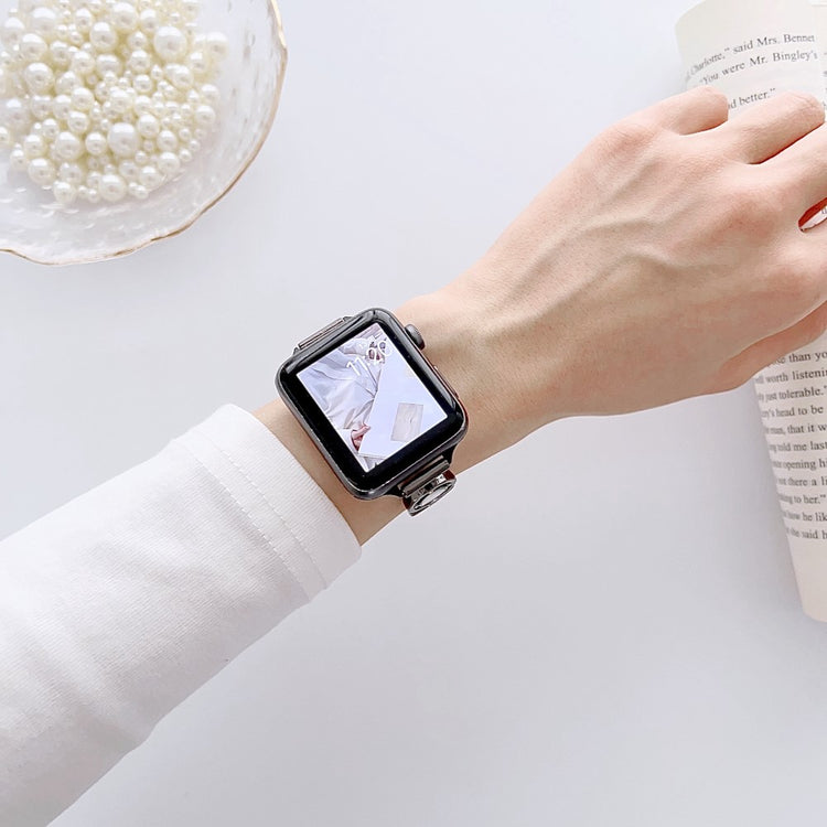 Super Sejt Metal Universal Rem passer til Apple Smartwatch - Sort#serie_3