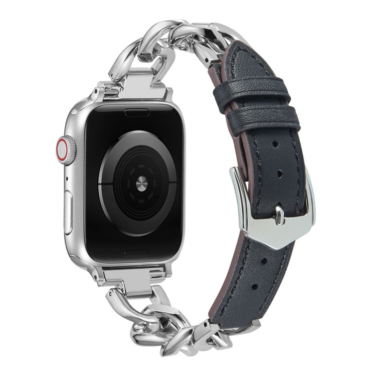 Elegant Metal Og Kunstlæder Universal Rem passer til Apple Smartwatch - Sølv#serie_5