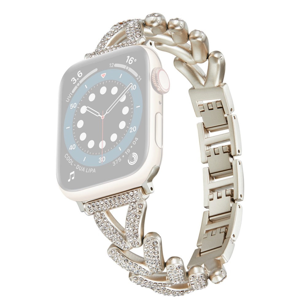 Superflot Metal Og Rhinsten Universal Rem passer til Apple Smartwatch - Sølv#serie_3