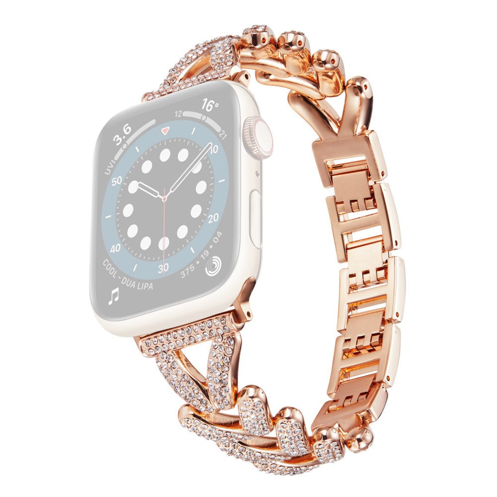 Superflot Metal Og Rhinsten Universal Rem passer til Apple Smartwatch - Pink#serie_5
