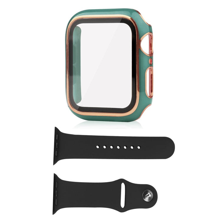 Universal Apple Plastik Cover med Cover og Hærdet Glas - Grøn#serie_12