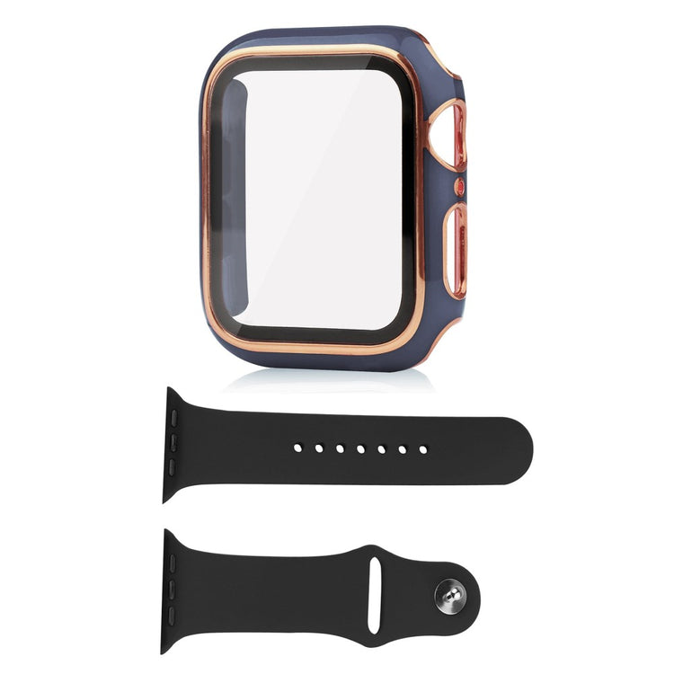 Universal Apple Plastik Cover med Cover og Hærdet Glas - Blå#serie_2