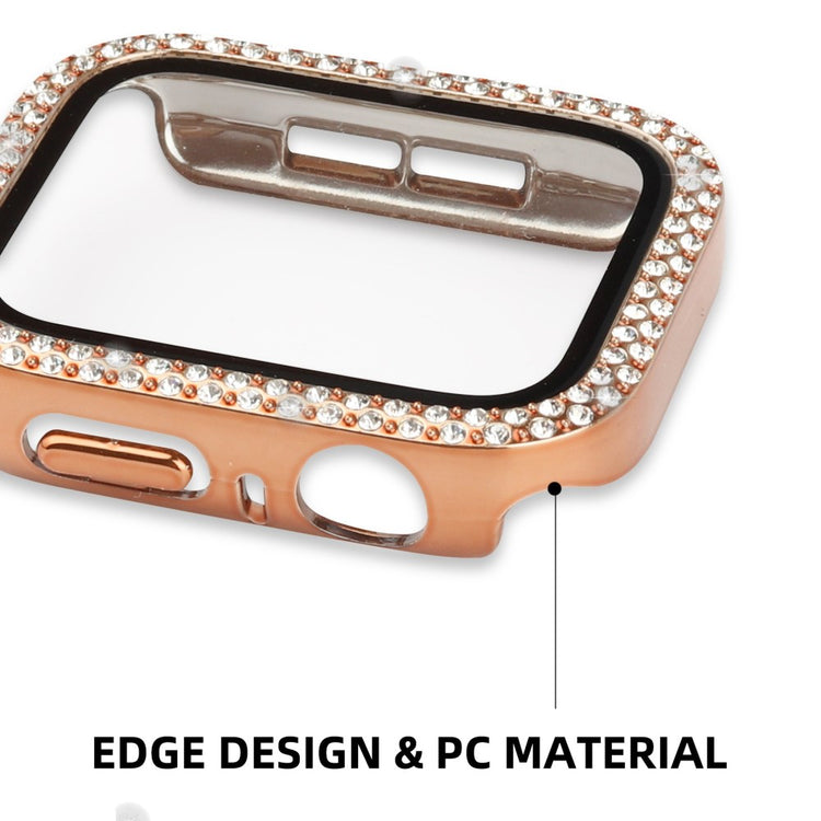 Mega Fint Universal Apple Cover med Skærmbeskytter i Plastik, Rhinsten og Hærdet Glas - Pink#serie_6