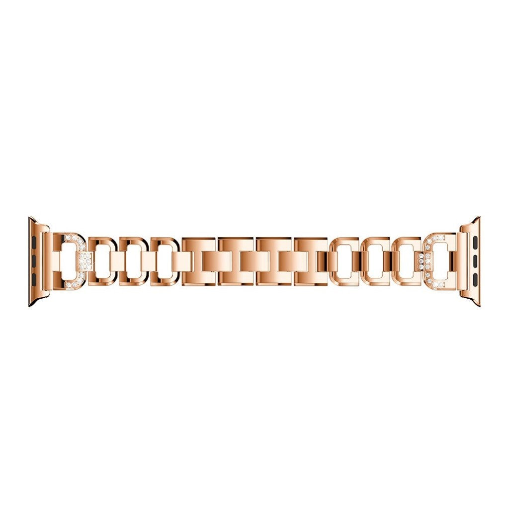 Superflot Apple Watch Series 1-3 42mm Metal og Rhinsten Rem - Pink#serie_2