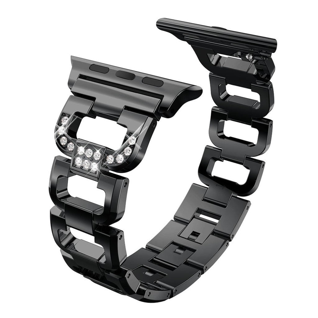 Superflot Apple Watch Series 1-3 42mm Metal og Rhinsten Rem - Sort#serie_3