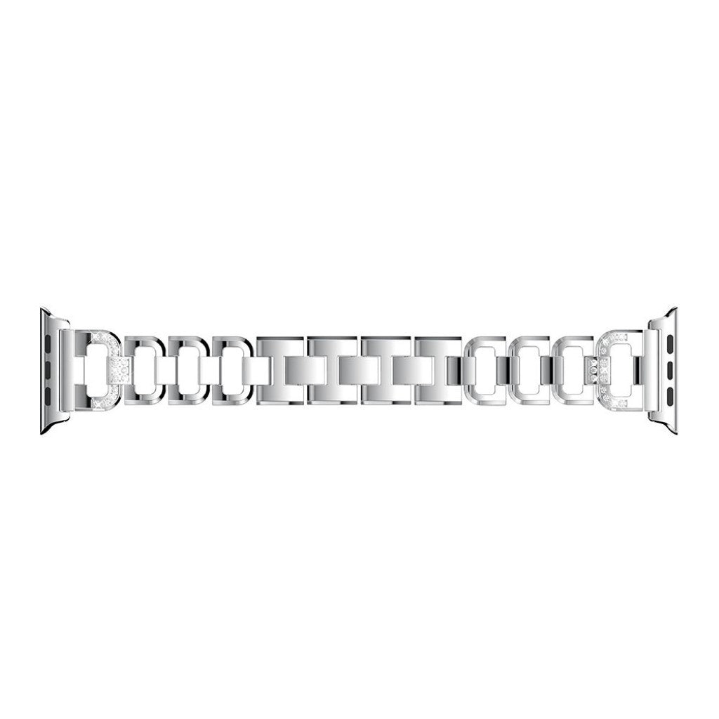 Superflot Apple Watch Series 1-3 42mm Metal og Rhinsten Rem - Sølv#serie_4