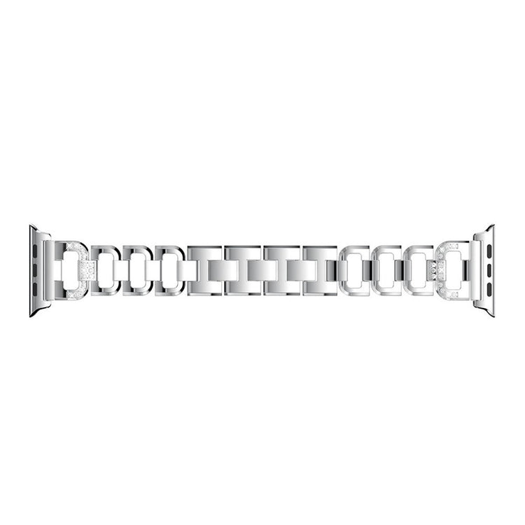 Superflot Apple Watch Series 1-3 42mm Metal og Rhinsten Rem - Sølv#serie_4