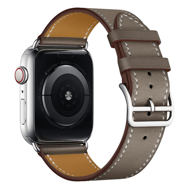Vildt fantastisk Apple Watch Series 4 40mm Ægte læder Rem - Sølv#serie_3