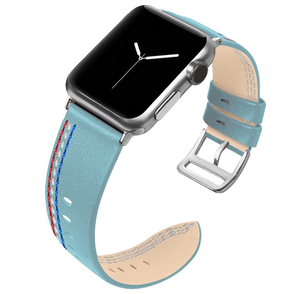 Helt vildt elegant Apple Watch Series 4 40mm Ægte læder Rem - Blå#serie_7
