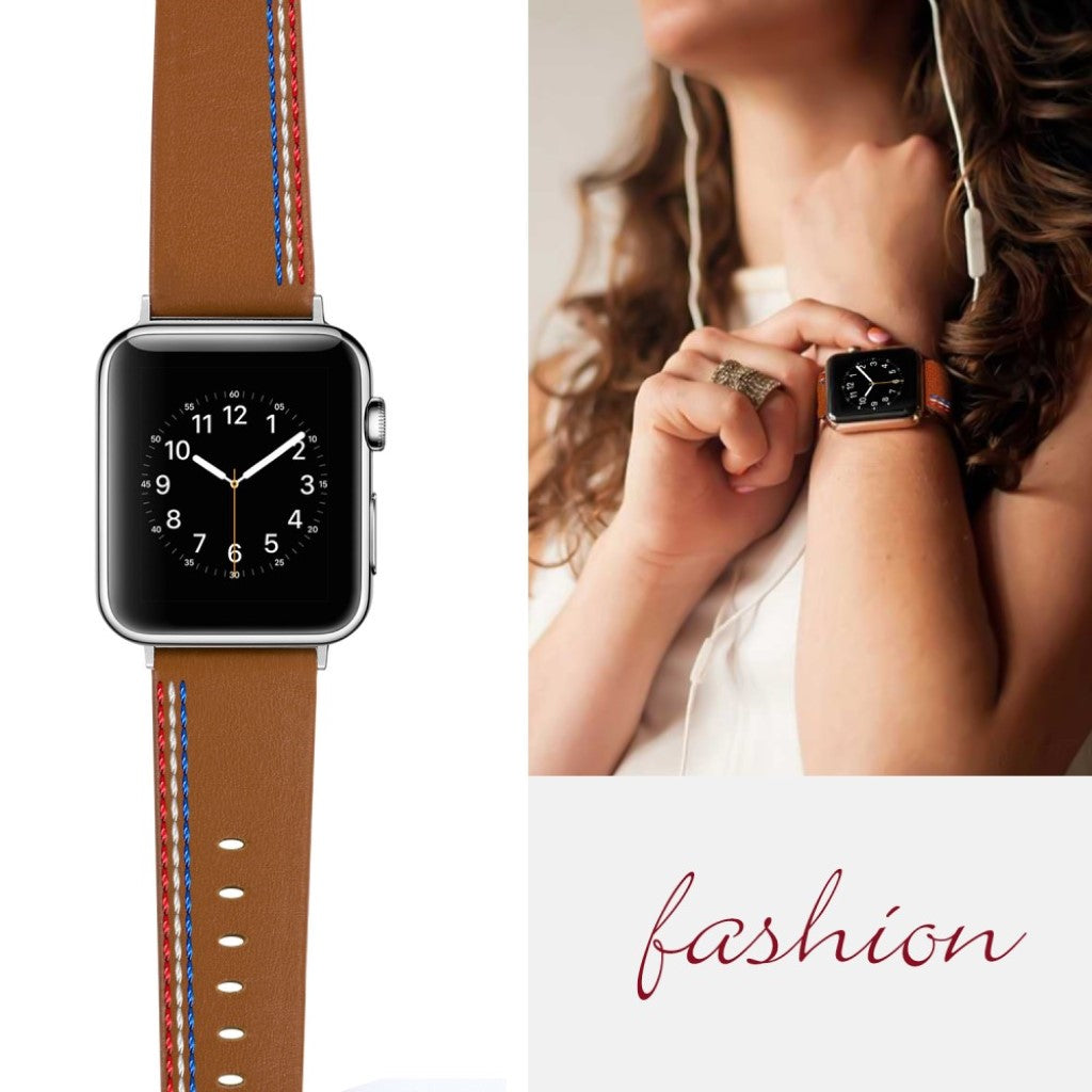 Helt vildt elegant Apple Watch Series 4 40mm Ægte læder Rem - Brun#serie_8