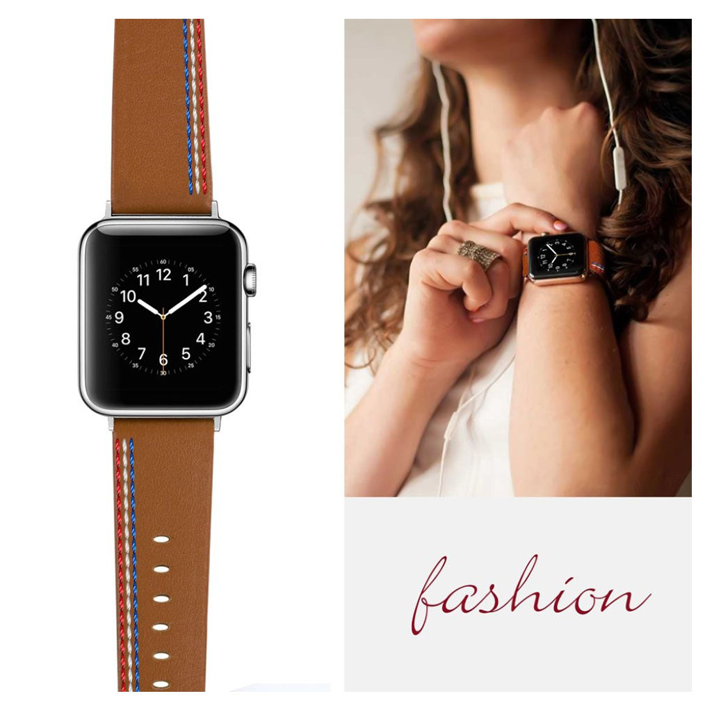 Helt vildt elegant Apple Watch Series 4 40mm Ægte læder Rem - Brun#serie_8