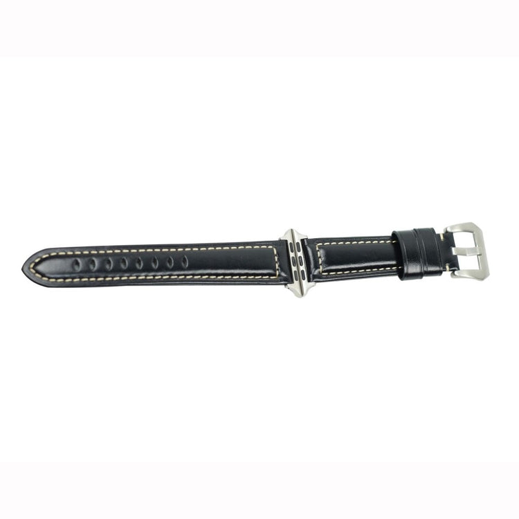 Mega holdbart Apple Watch Series 4 40mm Ægte læder Rem - Sort#serie_1