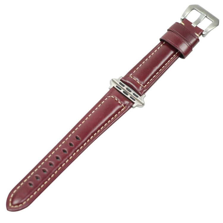 Mega holdbart Apple Watch Series 4 40mm Ægte læder Rem - Rød#serie_2
