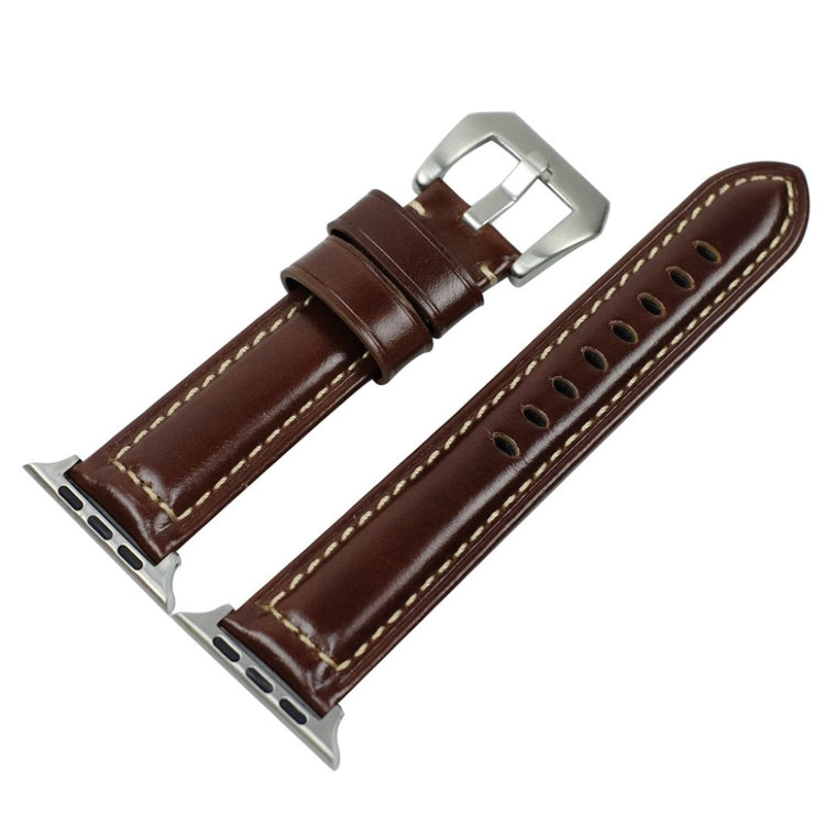 Mega holdbart Apple Watch Series 4 40mm Ægte læder Rem - Brun#serie_5