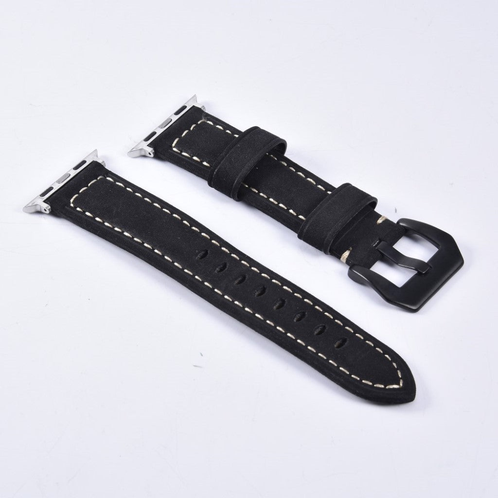 Mega nydelig Apple Watch Series 4 40mm Ægte læder Rem - Sort#serie_1