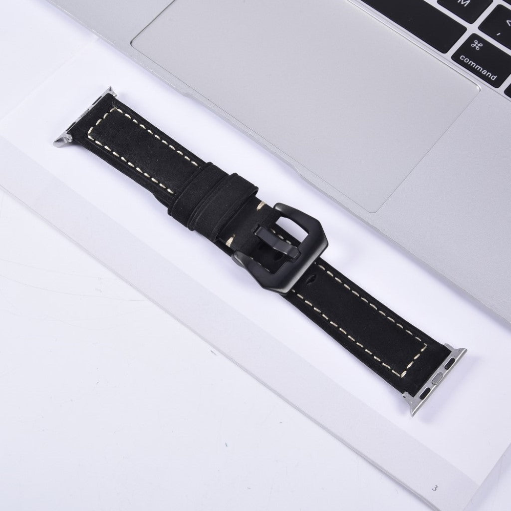Mega nydelig Apple Watch Series 4 40mm Ægte læder Rem - Sort#serie_1