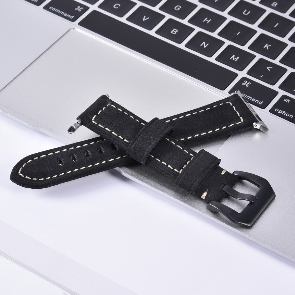 Mega nydelig Apple Watch Series 4 40mm Ægte læder Rem - Sort#serie_1