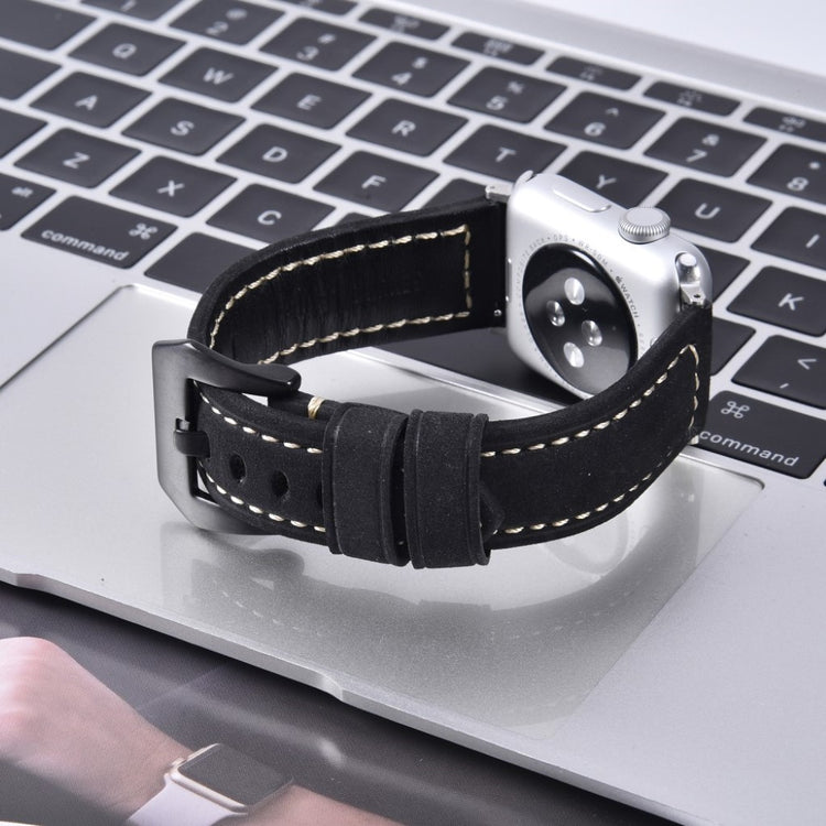 Mega nydelig Apple Watch Series 4 40mm Ægte læder Rem - Sort#serie_1