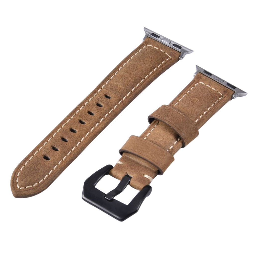 Mega nydelig Apple Watch Series 4 40mm Ægte læder Rem - Brun#serie_2