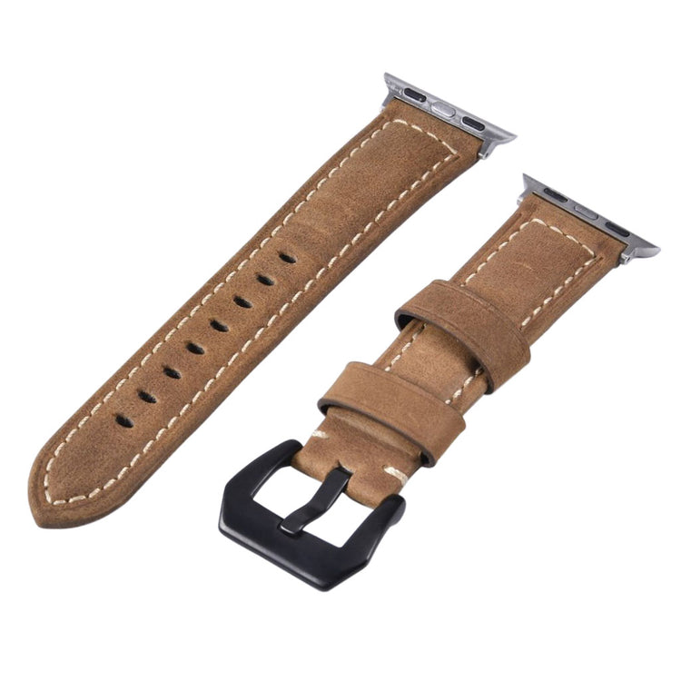 Mega nydelig Apple Watch Series 4 40mm Ægte læder Rem - Brun#serie_2