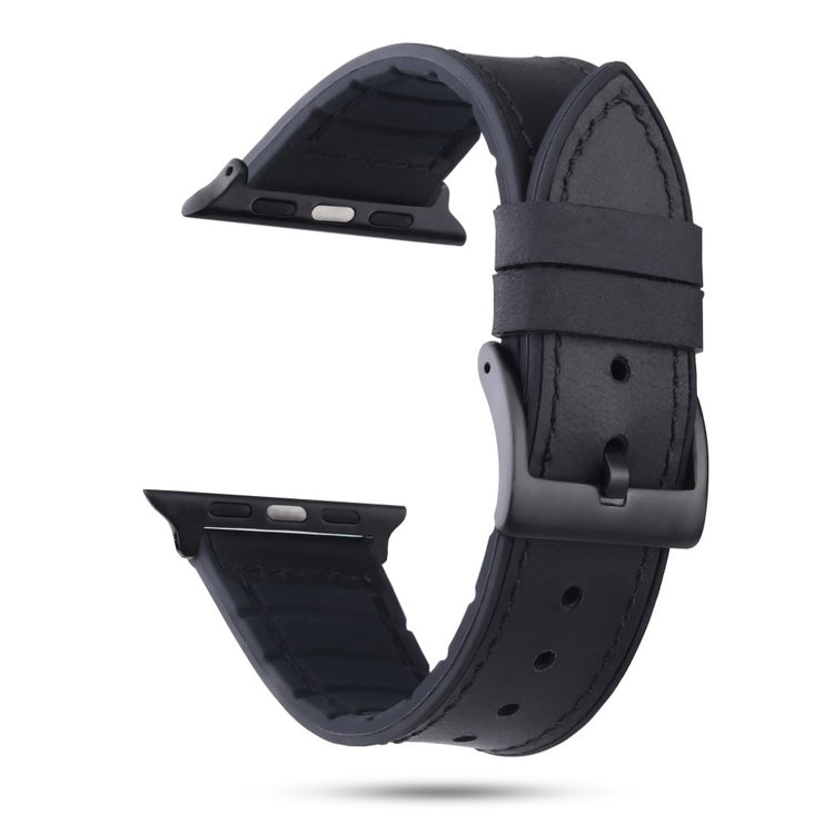 Holdbart Apple Watch Series 4 40mm Ægte læder Rem - Sort#serie_4