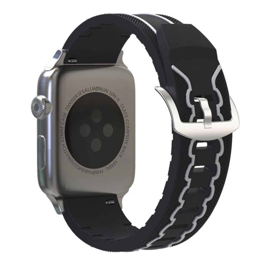 Rigtigt fint Apple Watch Series 4 40mm Silikone Rem - Sort#serie_1