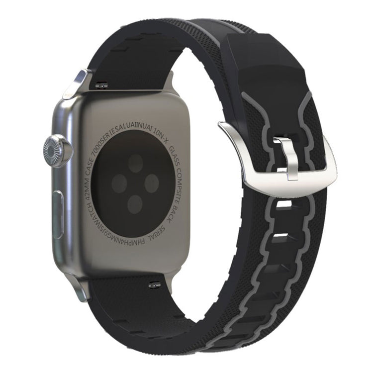 Rigtigt fint Apple Watch Series 4 40mm Silikone Rem - Sort#serie_3
